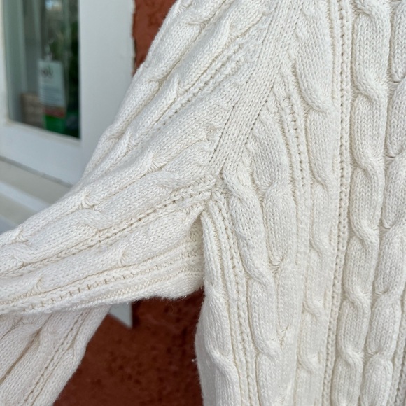 St Johns Bay Women's Ivory Cable Knit Crew Neck Sweater Size 0X Cotton Blend - Picture 4 of 4